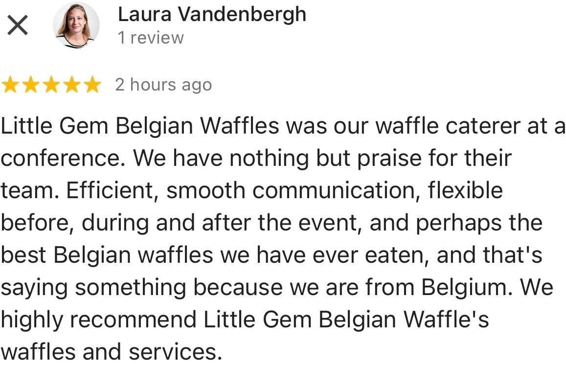 Little Gem - Fresh Off the Iron Liege Waffles Catering with Full Toppings  Bar!